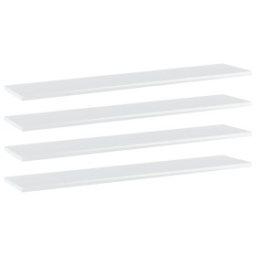 Estante para estantería 4 uds madera blanco brillo 100x20x1,5cm de , Estanterías - Ref: Foro24-805388, Precio: 32,69 €, Descu...