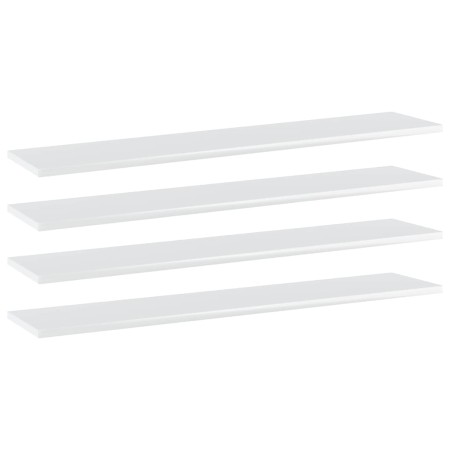 Estante para estantería 4 uds madera blanco brillo 100x20x1,5cm de , Estanterías - Ref: Foro24-805388, Precio: 31,99 €, Descu...