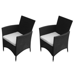 Garden chairs 2 units black synthetic rattan by vidaXL, Garden chairs - Ref: Foro24-43124, Price: 154,99 €, Discount: %