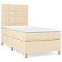 Cama box spring con colchón tela color crema 90x200 cm de , Camas y somieres - Ref: Foro24-3142310, Precio: 362,40 €, Descuen...