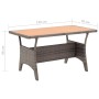 Gray synthetic rattan garden table 120x70x66 cm by , Garden tables - Ref: Foro24-316584, Price: 211,07 €, Discount: %