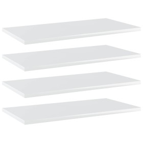 Shelf shelf 4 units glossy white plywood 60x30x1.5cm by , Shelves - Ref: Foro24-805244, Price: 29,99 €, Discount: %