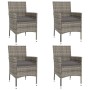 Garden table and chairs 5 pieces and gray synthetic rattan cushions by , Garden sets - Ref: Foro24-3187419, Price: 329,99 €, ...