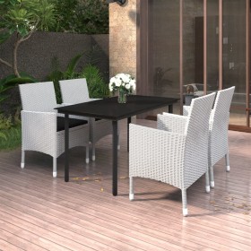 Garten-Essgruppe 5-teilig und Kissen aus synthetischem Rattan und Glas von , Gartensets - Ref: Foro24-3099699, Preis: 356,68 ...