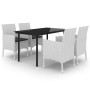 Set comedor de jardín 5 pzas y cojines ratán sintético y vidrio de , Conjuntos de jardín - Ref: Foro24-3099699, Precio: 356,6...