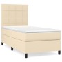 Cama box spring con colchón tela color crema 90x200 cm de , Camas y somieres - Ref: Foro24-3141750, Precio: 356,44 €, Descuen...