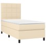 Cama box spring con colchón tela color crema 90x200 cm de , Camas y somieres - Ref: Foro24-3141750, Precio: 356,44 €, Descuen...