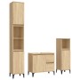 Sonoma oak plywood 3-piece bathroom furniture set by , Bathroom furniture - Ref: Foro24-3185546, Price: 232,68 €, Discount: %