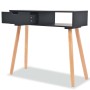 Solid pine wood console table 80x30x72 cm black by vidaXL, Side tables - Ref: Foro24-244738, Price: 88,71 €, Discount: %