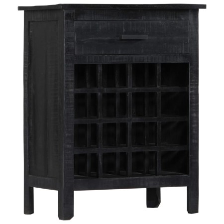 Black solid mango wood wine rack 56x35x75 cm by , Wine racks - Ref: Foro24-247987, Price: 135,01 €, Discount: %