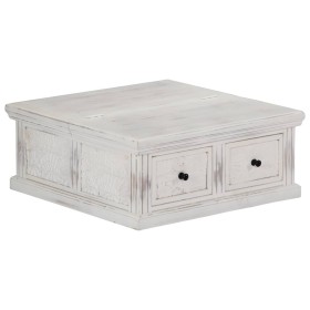 Solid white mango wood coffee table 70x70x30 cm by , Coffee table - Ref: Foro24-249872, Price: 285,99 €, Discount: %