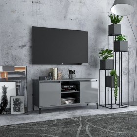 Mueble de TV con patas de metal gris brillante 103,5x35x50 cm de , Muebles TV - Ref: Foro24-805976, Precio: 62,99 €, Descuent...