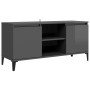 TV cabinet with glossy gray metal legs 103.5x35x50 cm by , TV Furniture - Ref: Foro24-805976, Price: 63,02 €, Discount: %