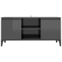 TV cabinet with glossy gray metal legs 103.5x35x50 cm by , TV Furniture - Ref: Foro24-805976, Price: 63,02 €, Discount: %