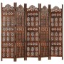 Screen 5 panels hand carved brown mango wood 200x165 cm by , Room dividers - Ref: Foro24-285326, Price: 244,02 €, Discount: %