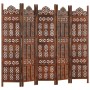 Screen 5 panels hand carved brown mango wood 200x165 cm by , Room dividers - Ref: Foro24-285326, Price: 244,02 €, Discount: %