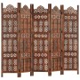 Screen 5 panels hand carved brown mango wood 200x165 cm by , Room dividers - Ref: Foro24-285326, Price: 244,02 €, Discount: %