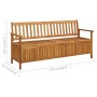 Garden storage bench solid acacia wood 170 cm by , garden benches - Ref: Foro24-310281, Price: 354,72 €, Discount: %