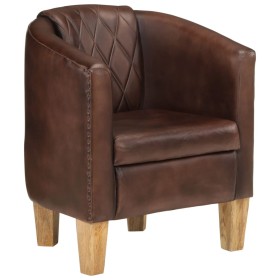 Sillón butaca de cuero auténtico marrón claro de , Sillones - Ref: Foro24-359640, Precio: 273,99 €, Descuento: %