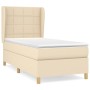 Cama box spring con colchón tela color crema 90x190 cm de , Camas y somieres - Ref: Foro24-3128490, Precio: 379,15 €, Descuen...