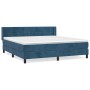 Cama box spring con colchón terciopelo azul oscuro 160x200 cm de , Camas y somieres - Ref: Foro24-3130971, Precio: 482,05 €, ...