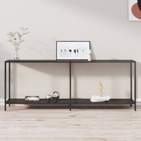 Mesa consola vidrio templado negro 200x35x75,5 cm de , Mesas auxiliares - Ref: Foro24-331707, Precio: 94,05 €, Descuento: %