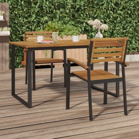 Stackable garden chairs 2 pcs solid acacia wood and metal by , Garden chairs - Ref: Foro24-362014, Price: 155,99 €, Discount: %