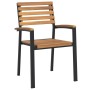 Stackable garden chairs 2 pcs solid acacia wood and metal by , Garden chairs - Ref: Foro24-362014, Price: 155,74 €, Discount: %