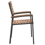 Stackable garden chairs 2 pcs solid acacia wood and metal by , Garden chairs - Ref: Foro24-362014, Price: 155,74 €, Discount: %