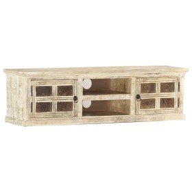 Massiver TV-Schrank aus weißem Mangoholz, 130 x 30 x 36 cm von , TV-Möbel - Ref: Foro24-285899, Preis: 276,23 €, Rabatt: %