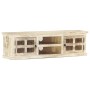 Solid white mango wood TV cabinet 130x30x36 cm by , TV Furniture - Ref: Foro24-285899, Price: 276,23 €, Discount: %