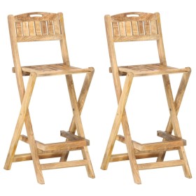 Folding garden stools 2 units solid mango wood by , Garden chairs - Ref: Foro24-285908, Price: 249,36 €, Discount: %