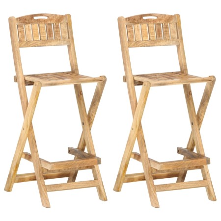 Folding garden stools 2 units solid mango wood by , Garden chairs - Ref: Foro24-285908, Price: 249,99 €, Discount: %