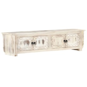 Solid white mango wood TV cabinet 140x30x35 cm by , TV Furniture - Ref: Foro24-286388, Price: 307,35 €, Discount: %