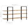 3-tier solid mango wood shelf 160x31x80 cm by , Bookcases and shelves - Ref: Foro24-286604, Price: 214,24 €, Discount: %