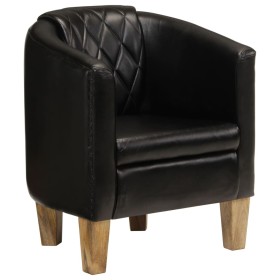 Sillón butaca de cuero auténtico negro de , Sillones - Ref: Foro24-359639, Precio: 288,99 €, Descuento: %