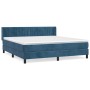 Box spring bed with dark blue velvet mattress 160x200 cm by , Beds and slatted bases - Ref: Foro24-3131091, Price: 491,48 €, ...