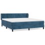 Box spring bed with dark blue velvet mattress 160x200 cm by , Beds and slatted bases - Ref: Foro24-3127623, Price: 495,11 €, ...