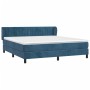 Box spring bed with dark blue velvet mattress 160x200 cm by , Beds and slatted bases - Ref: Foro24-3127623, Price: 495,11 €, ...