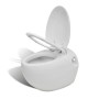 Inodoro WC colgado en la pared diseño huevo blanco de , Baños - Ref: Foro24-240374, Precio: 154,99 €, Descuento: %