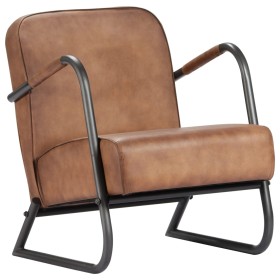 Sillón relax de cuero auténtico marrón claro de , Sillones - Ref: Foro24-282901, Precio: 248,99 €, Descuento: %