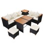 7-piece garden furniture set and black synthetic rattan cushions by , Garden sets - Ref: Foro24-43004, Price: 647,99 €, Disco...