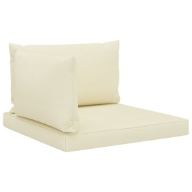 Pallet sofa cushions 3 pieces cream fabric by , Cushions for chairs and sofas - Ref: Foro24-47457, Price: 40,99 €, Discount: %