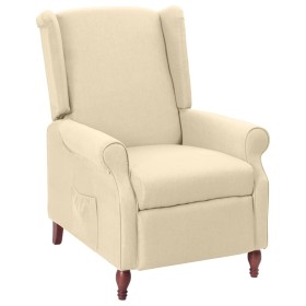 Sillón reclinable de tela color crema de , Sillones - Ref: Foro24-342224, Precio: 156,99 €, Descuento: %