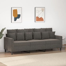 Dark gray velvet 3-seater sofa 180 cm by , Sofas - Ref: Foro24-348886, Price: 274,90 €, Discount: %