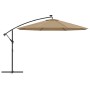 Cantilever umbrella LED lights and metal pole 350 cm taupe by , Umbrellas - Ref: Foro24-44526, Price: 164,99 €, Discount: %