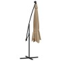 Cantilever umbrella LED lights and metal pole 350 cm taupe by , Umbrellas - Ref: Foro24-44526, Price: 164,99 €, Discount: %