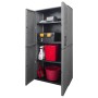 Garden storage cabinet PP gray and black 68x37x163 cm by , Lockers and storage cabinets - Ref: Foro24-151821, Price: 154,99 €...