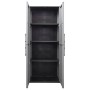 Garden storage cabinet PP gray and black 68x37x163 cm by , Lockers and storage cabinets - Ref: Foro24-151821, Price: 154,99 €...