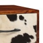 Mesita de noche madera maciza sheesham y cuero real 40x30x50 cm de , Mesitas de noche - Ref: Foro24-244849, Precio: 93,24 €, ...